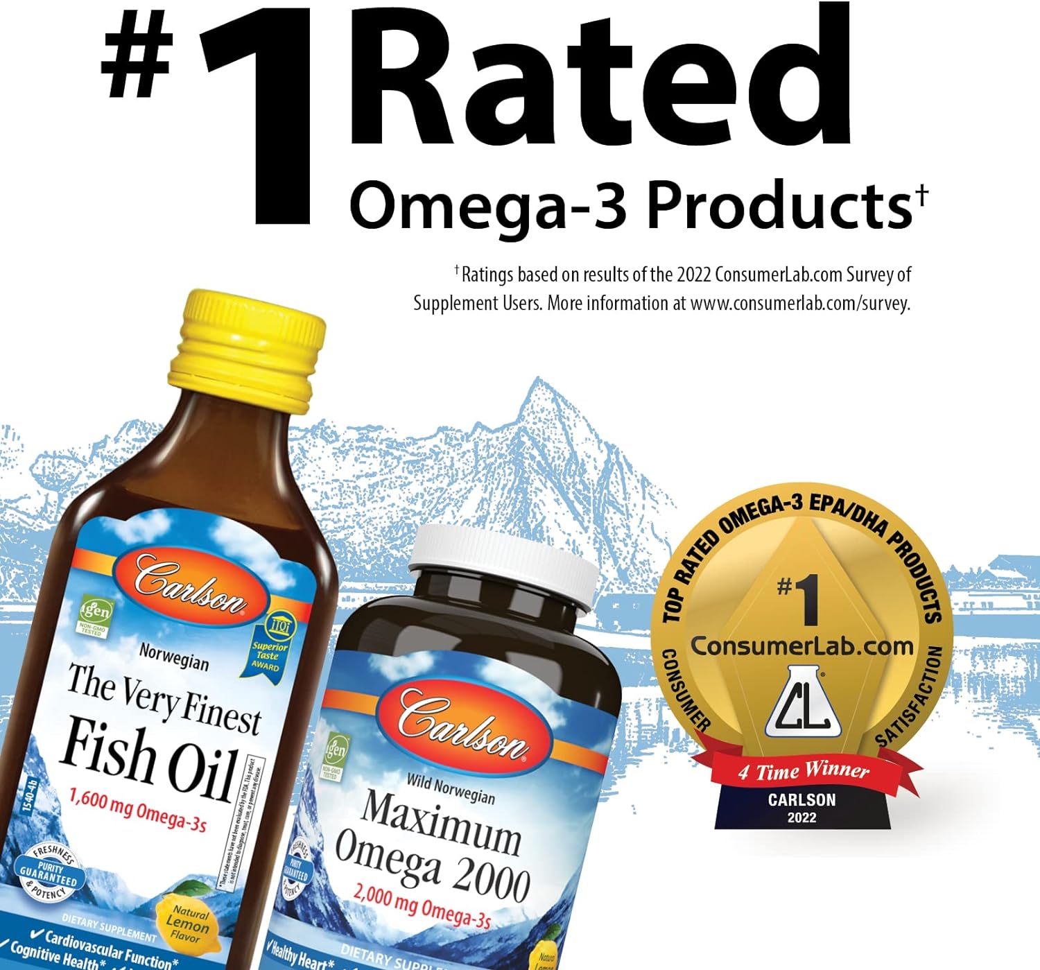  Carlson - The Very Finest Fish Oil, 1600 mg Omega-3s, Liqui
