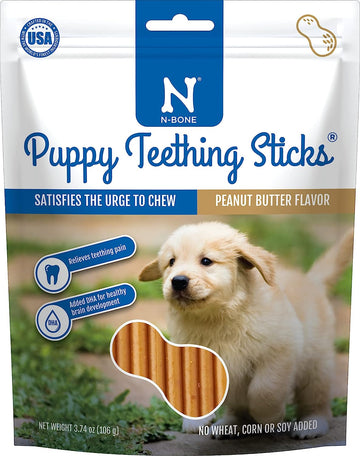 N-Bone Puppy Teething Sticks Peanut Butter Flavor, 3.74-oz Bag