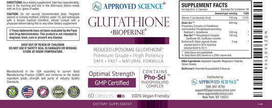 Approved Science Glutathione - Glutathione 500 Mg - Phospholipid Comp