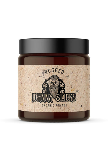 Johnny Slicks Rugged Oil Based Pomade - Organic Hair Pomade for Men with Low to Medium Hold - Promotes Healthy Hair Growth and Helps Hydrate Dry Skin - (4 )