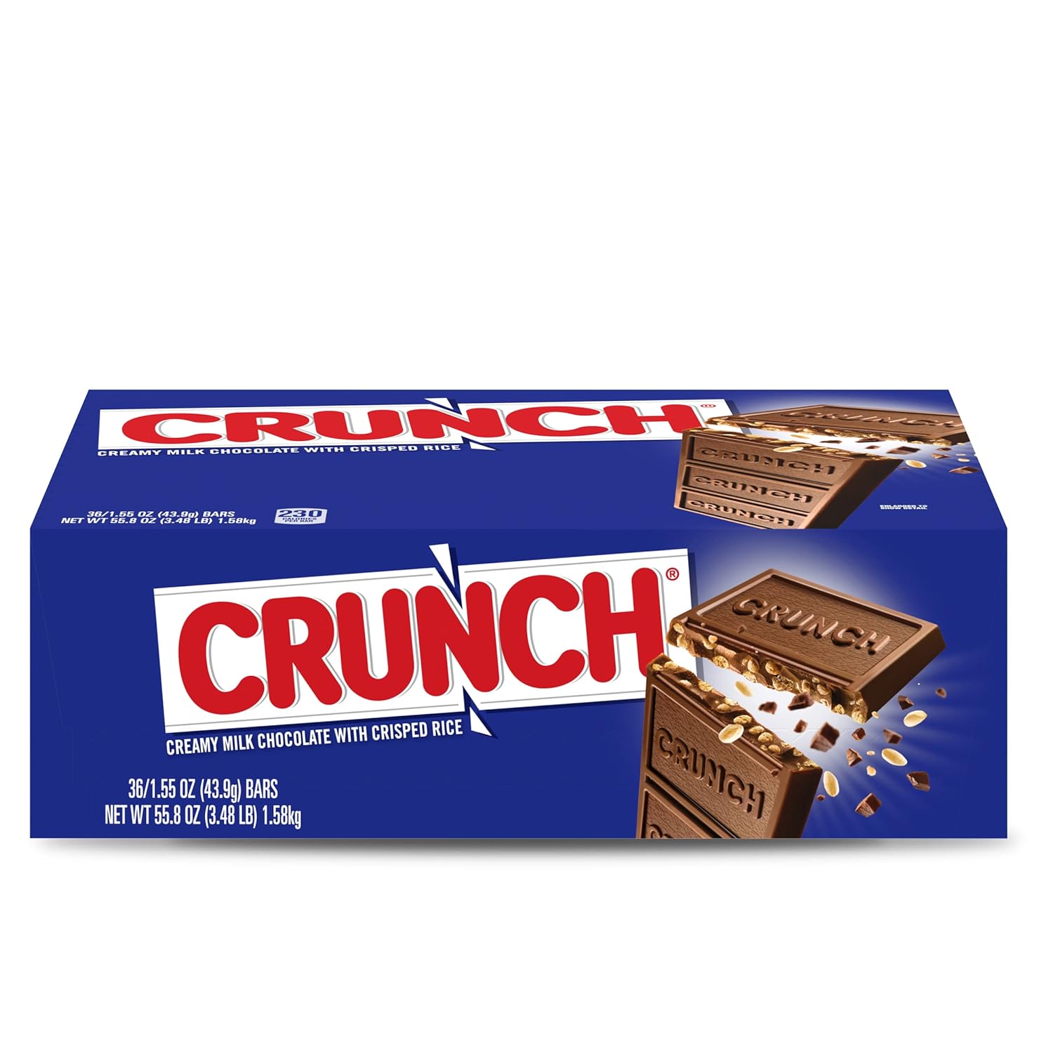 CRUNCH, Bulk 36 Pack, Milk Chocolate And Crisped Rice, Full Size Candy Bars, White Elephant Gifts, Individually Wrapped,