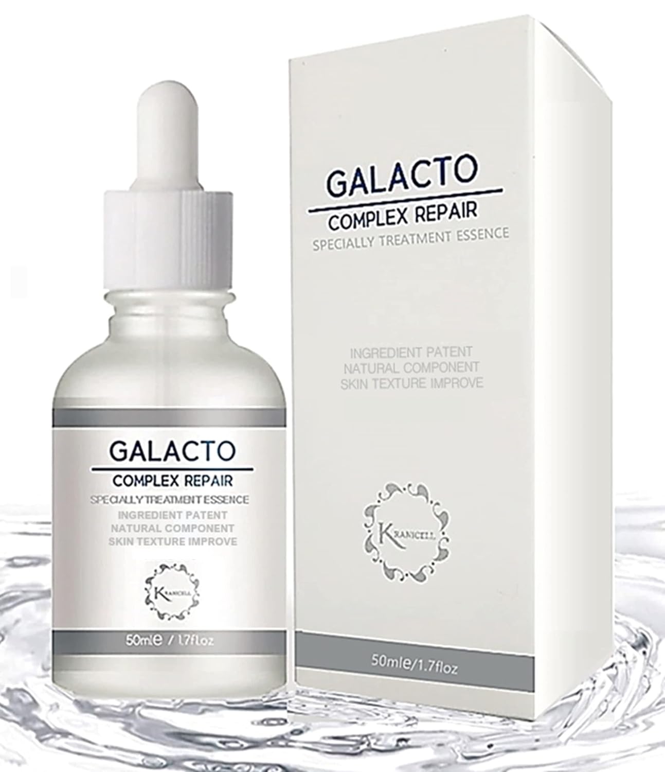 KRANICELL Galactomyces 94% + Niacinamide 4%+ Hyaluronic Acid Serum 1.7., Facial Essence for Moisturizing, Hydrating, Soothing, Skin Elasticity