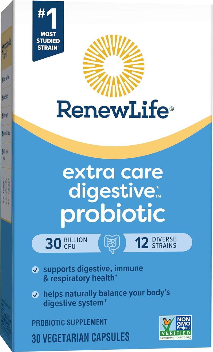 Renew Life Extra Care Go-Pack Probiotic Capsules, Daily Supplement Sup