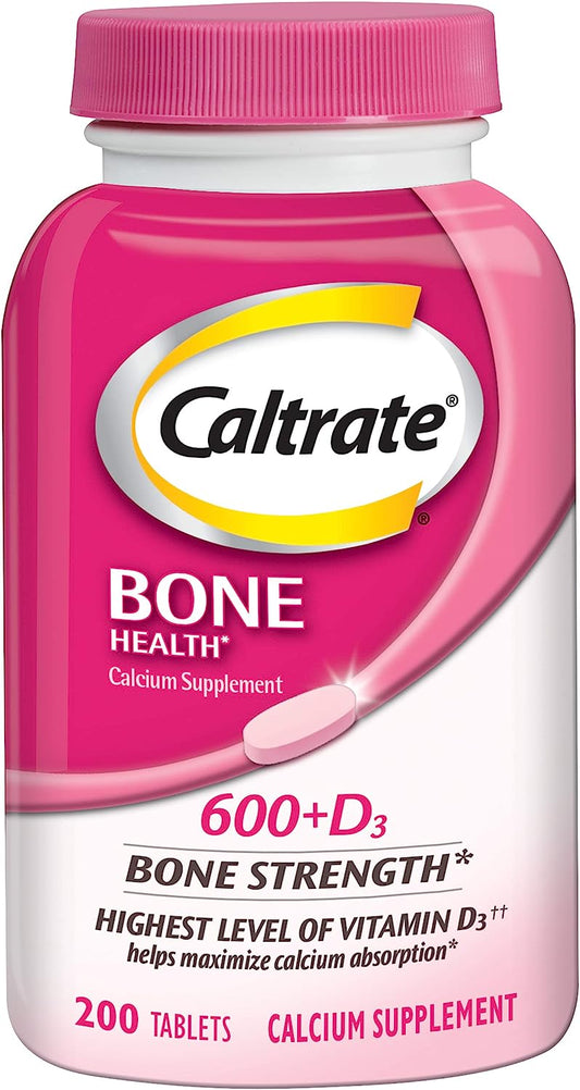 Caltrate 600 Plus D3 Calcium and Vitamin D Supplement Tablets, Bone He