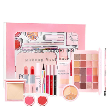 Joyeee All-in-One Makeup Gift Set Carry All Makeup Kit Women Full Kit With Makeup Bag Concealer Lipgloss Lipstick Blush Foundation Face Powder Eyeshadow Palette Cosmetic Palette #1