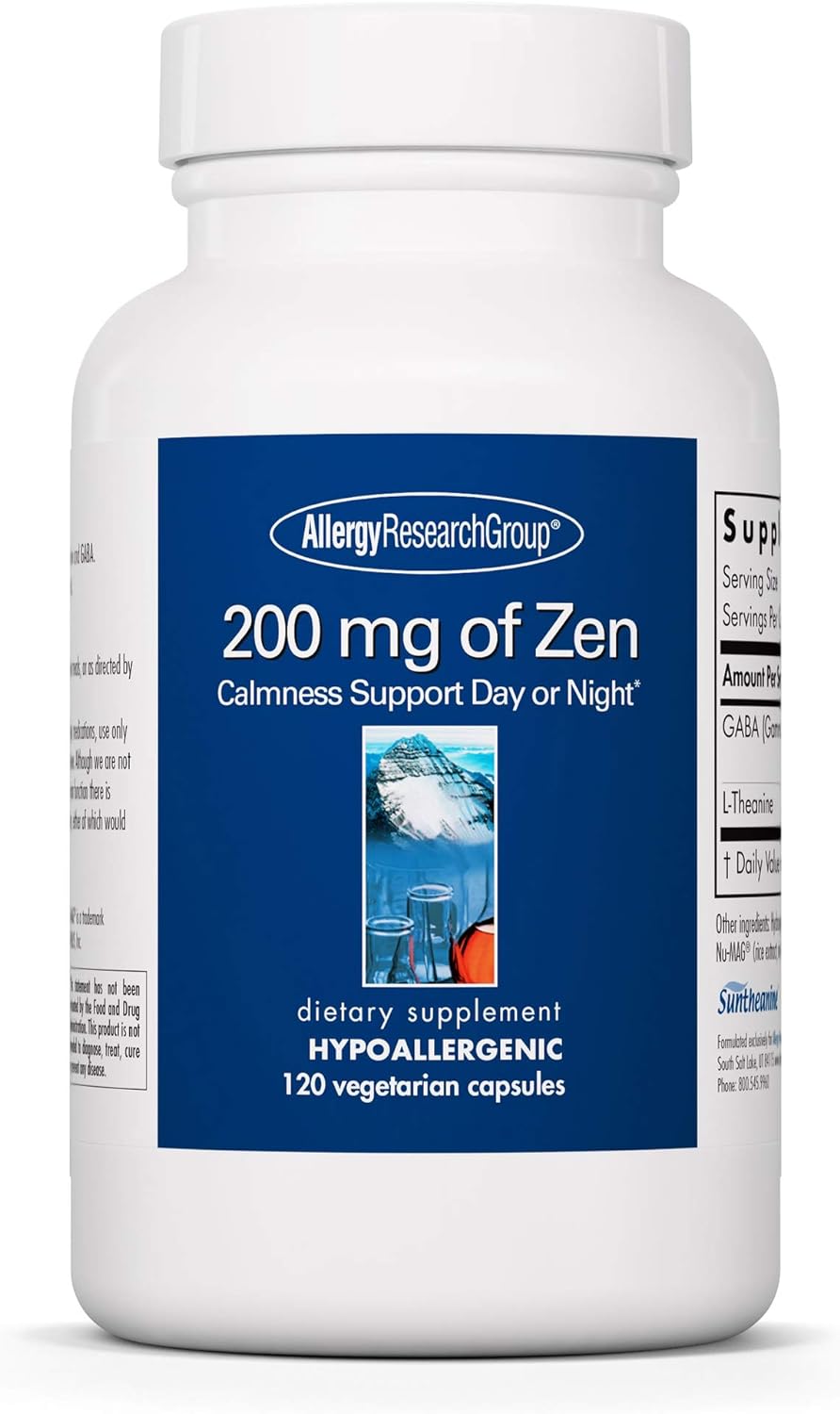 Allergy Research Group - 200Mg Of Zen - Gaba And L-Theanine Formula Fo