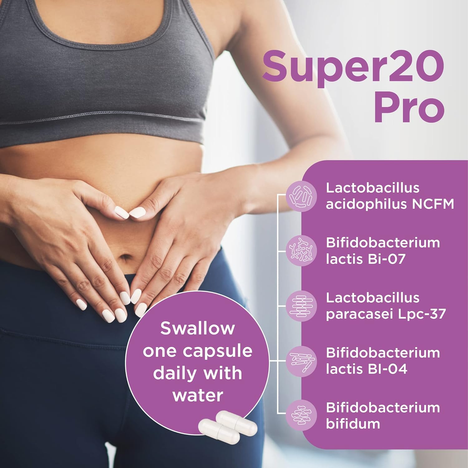 Healthspan Super20 Probiotic (60 Capsules) | Blend of 20 Billion Live 