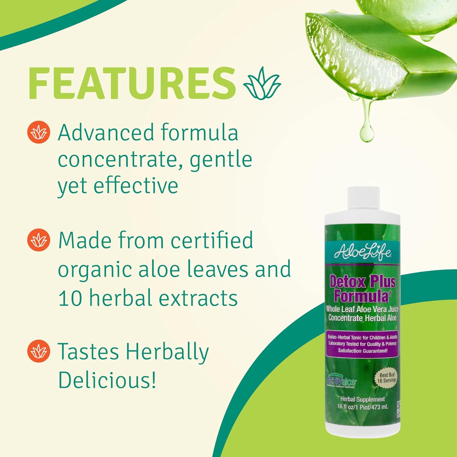 Aloe Life – Detox Plus Formula, Aloe-Based Detox Supplement, Aloe Vera