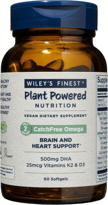 Wiley's Finest CatchFree Omega - Vegan, Non-GMO Fish Oil Alternative -6.4 Ounces