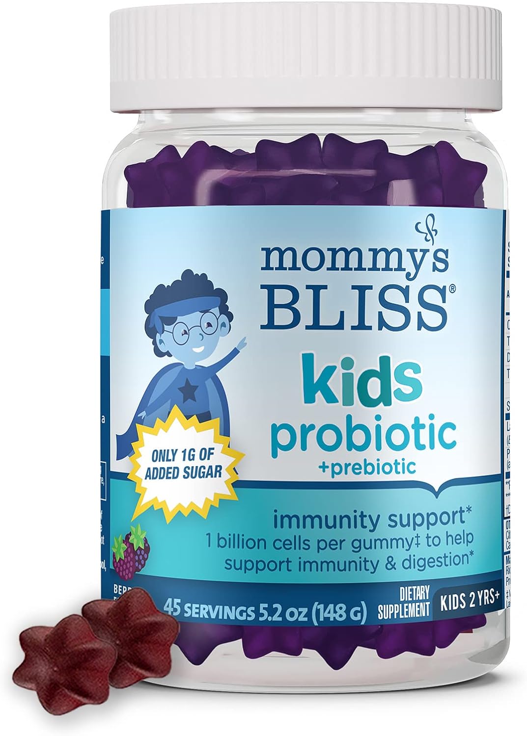Mommys Bliss Kids Probiotic + Prebiotic Gummies, Supports Immunity & 7.83 Ounces