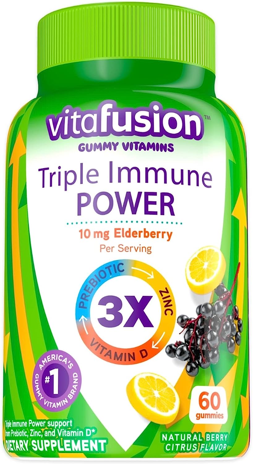 Vitafusion Triple Immune POWER Gummy Vitamins, 60ct