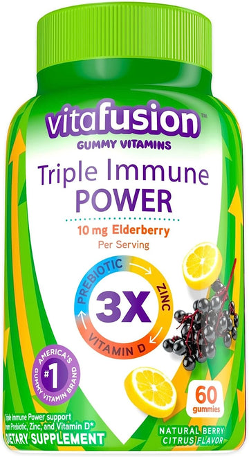 Vitafusion Triple Immune POWER Gummy Vitamins, 60ct