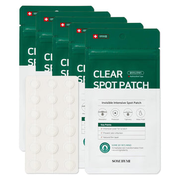 SOME BY MI 30 Days Miracle Clear Spot Patch - 90Counts, 2 Size (10mm 45Counts, 12mm 45Counts) - Acne, Zits and Pimple Patches for Face - Invisible and Hydrocolloid Patches - Pack of 5