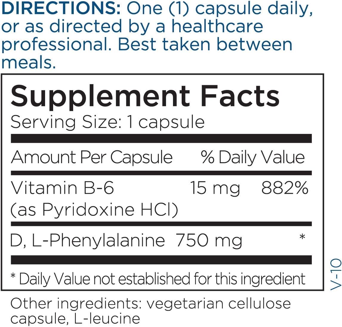 Metabolic Maintenance D, L-Phenylalanine (with Vitamin B6) - 750 Milli