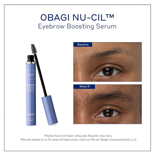 Obagi Nu-Cil Eyebrow Boosting Serum - Ultimate Eyebrow Growth Serum with Hyaluronic Acid - Dermatologist Approved Brow Serum for Thin, Patchy & Over-Tweezed Eyebrows - Fast Absorbing - 6