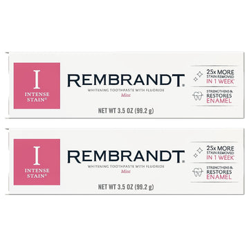 REMBRANDT Intense Stain Whitening Toothpaste With uoride, Removes Tough Stains, Rehardens And Strengthens Enamel, 3.5  - (Pack of 2)