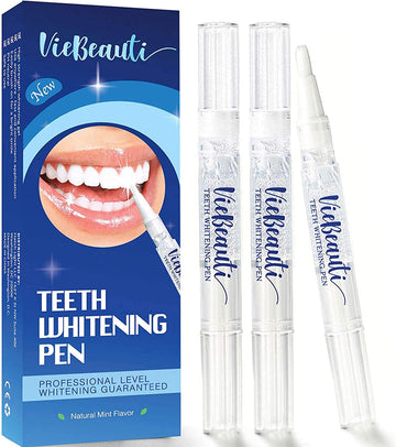 VieBeauti Teeth Whitening Pen (3 Pcs), 30+ Uses, Effective, Painless, No Sensitivity, Travel-Friendly, Easy to Use, Beautiful White Smile, Mint avor