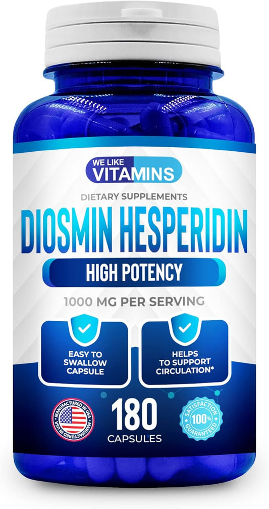 We Like Vitamins Diosmin Hesperidin 1000mg ? 180 Capsules ? 90 Day Sup