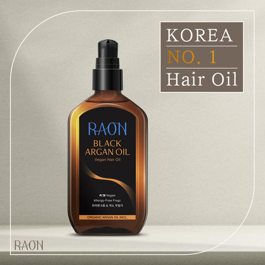 Raon Organic Argan Hair Oil Treatment 3.3 Fl Oz - Non-Oily | Non-Sticky | No Residue | Instant Silky Hair | Repairs Dama