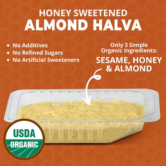 OhGoodness! Honey Halva Heaven - Only THREE Simple Organic Ingredients, Melt-in-Mouth Snack & Dessert, Honey Sweetened T
