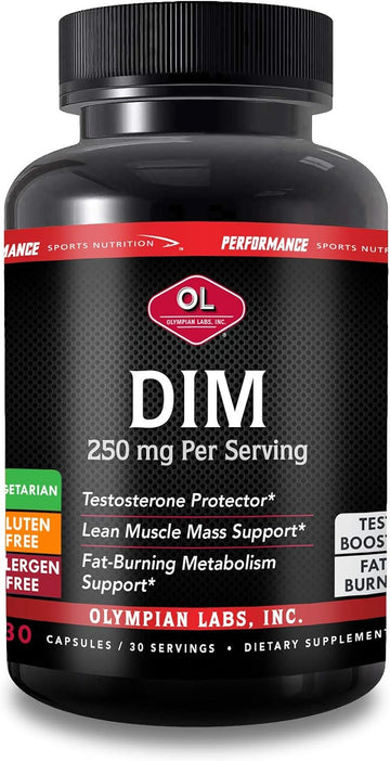 Olympian Labs Performance DIM Supplement 250mg - DIM Diindolylmethane 30 Capsules (30 Day Supply)