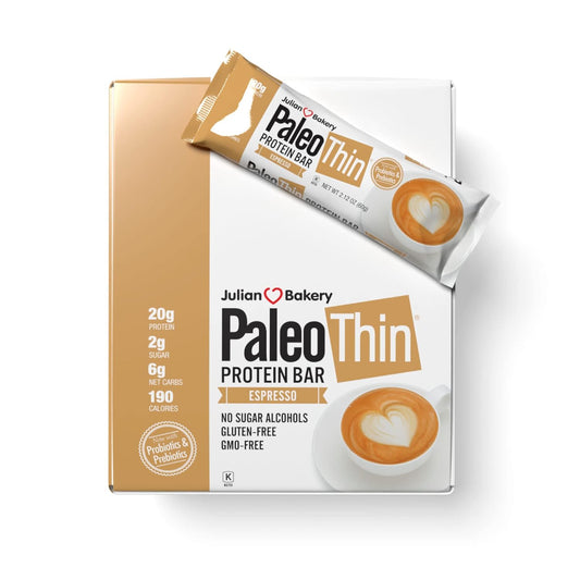 Julian Bakery Paleo Thin Protein Bar | Espresso | Egg White Protein | 3 Pounds