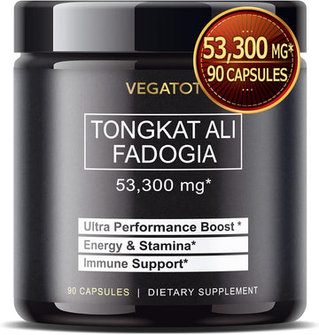 VEGATOT Fadogia Agrestis Tongkat Ali 53,300MG Ultra Extract Herbal Supplement **USA Made and Tested** Potency Boosted wi