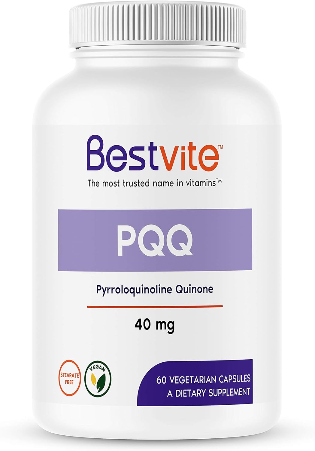 BESTVITE PQQ 40mg (Pyrroloquinoline Quinone) (60 Vegetarian Capsules)