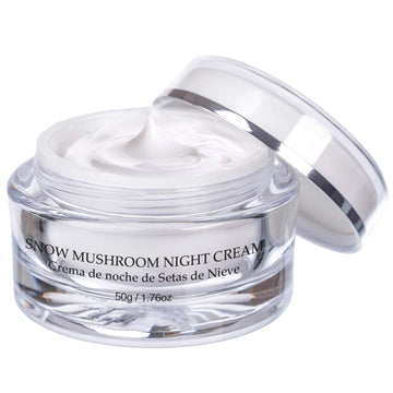 Vivo Per Lei Snow Mushroom & Peony Night Moisturizer - Anti Wrinkle Cream for Sensitive Skin - Anti Aging Night Cream with Shea Butter & Collagen - Paraben Free Moisturizer for Skin Woes - 50g