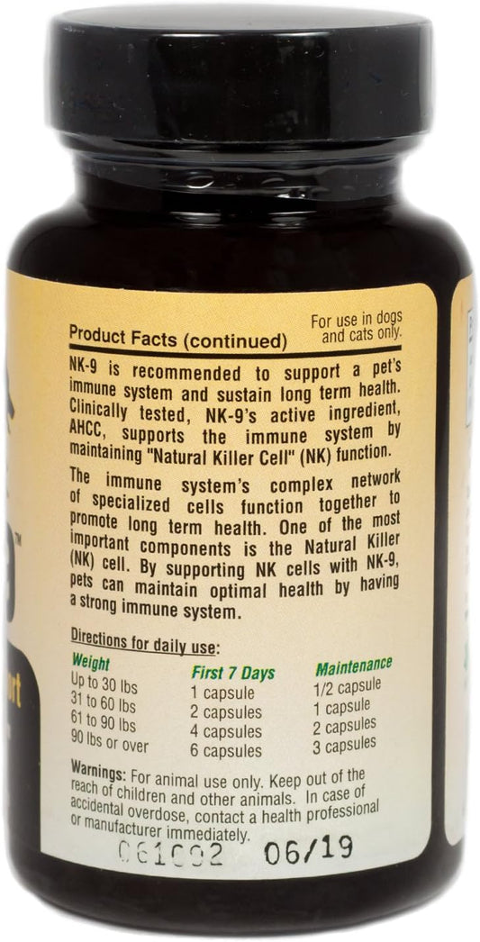 American Biosciences Nk 9 Ahcc Immune System Support For Dogs - 250 Mg