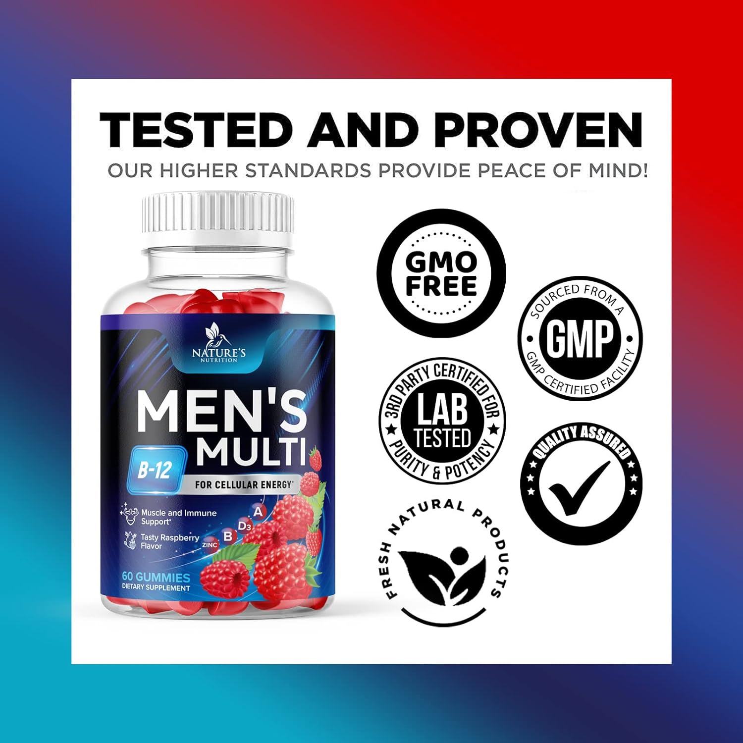 Nature's Multivitamin for Men Gummies - Berry Flavored Mens Multivitam