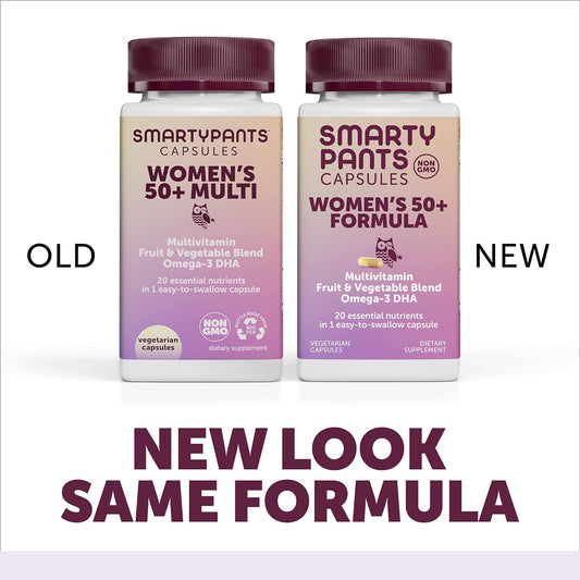 SmartyPants Multivitamin for Women 50+: Omega-3 DHA, Zinc for Immunity