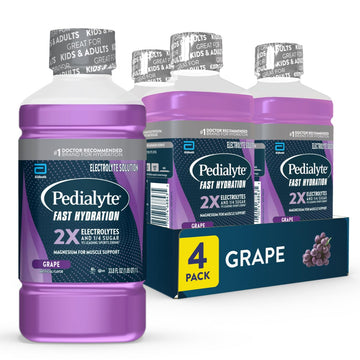 Pedialyte Fast Hydration Electrolyte Solution, Grape, Hydration Drink,