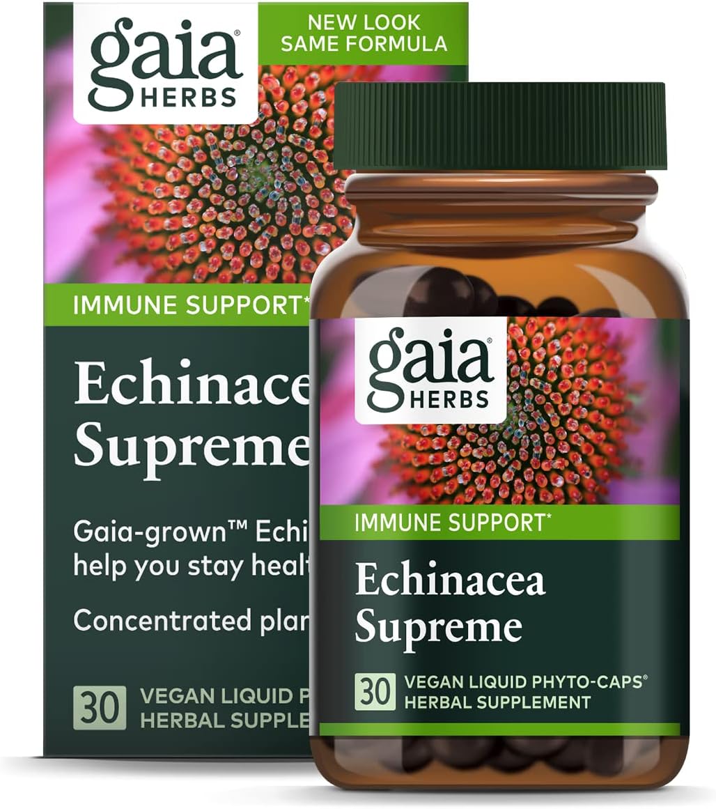 Gaia Herbs Echinacea Supreme - Immune Support Supplement - Echinacea Purpurea And Echinacea Angustifolia Blend To Support Immune System