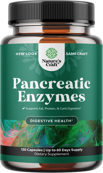 Pancreatin Digestive Enzymes For Digestive Health - Pancreatic Enzymes For Humans With Fat Carb And Protein Digestive En