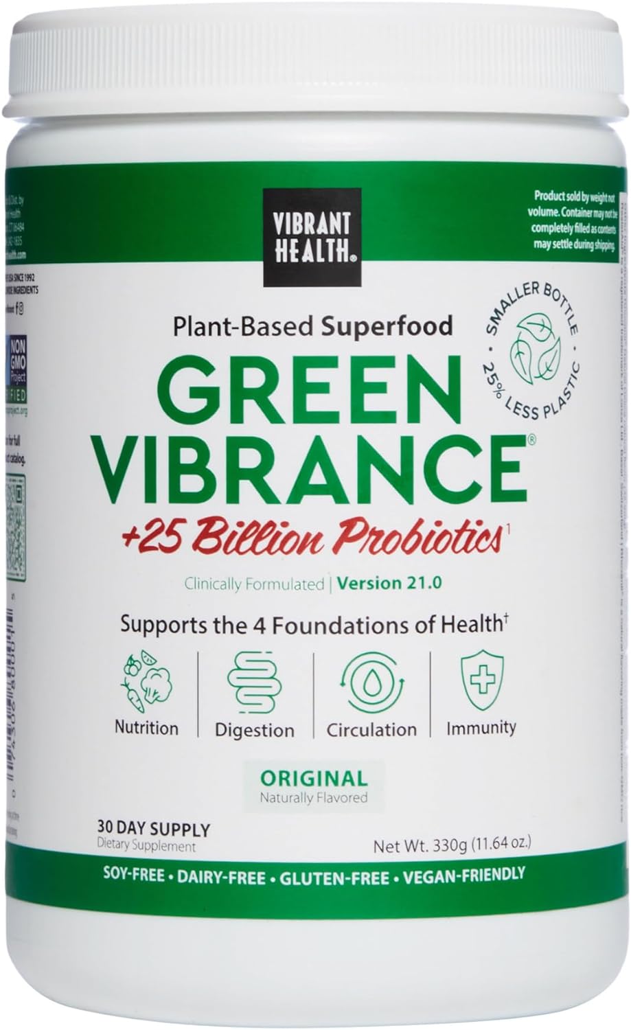 Vibrant Health, Green Vibrance, Includes 65 Plant-Based Superfoods, 25