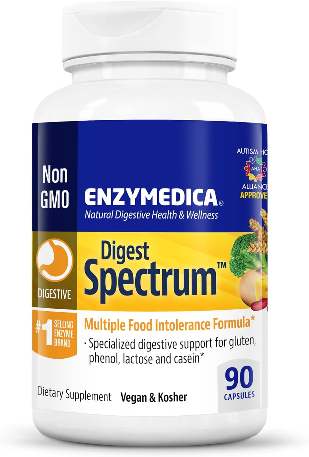 ENZYMEDICA - Digest Spectrum (90 Capsules) | Food Intolerance Digestiv13.61 Grams