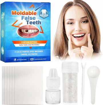 Tooth Repair Kit - Moldable False Teeth, Temporary Tooth Replacement Product for Fixing Filling Missing Broken Tooth Denture Repair