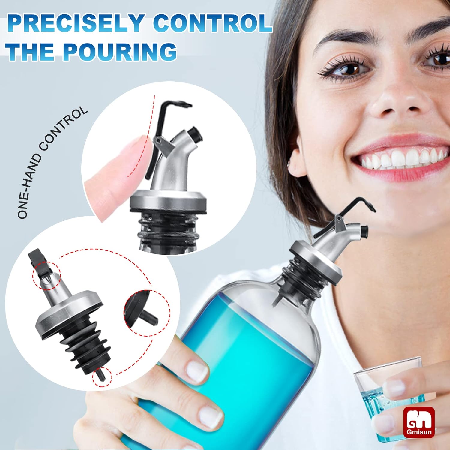 GMISUN Mouthwash Dispenser, 2 Pack 16oz Glass Mouthwash Deca
