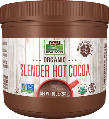 Now Foods, Organic Cocoa Lovers™ Slender Hot Cocoa, No Sugar Added, Certified Non-Gmo, Kosher