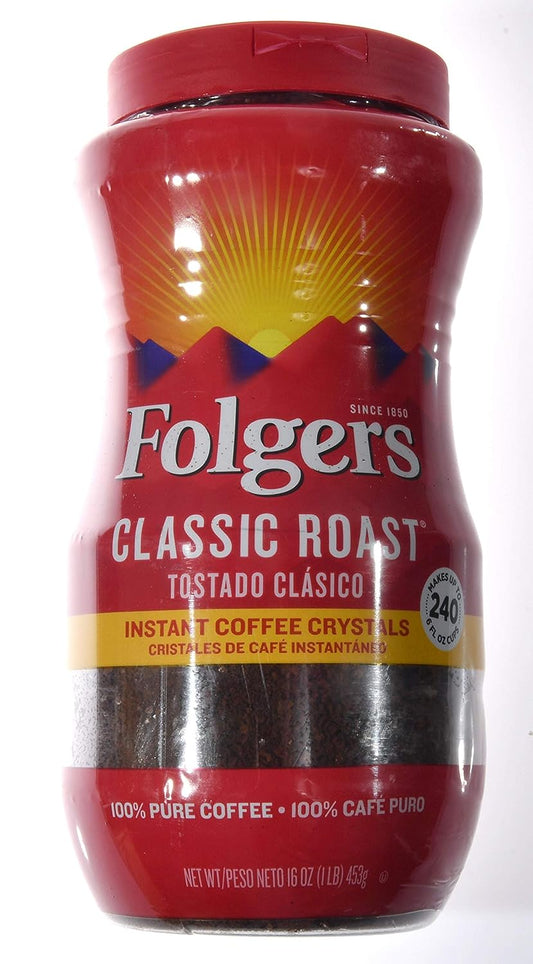 Folgers Classic Roast Instant Coffee Crystals  (Pack of 2)