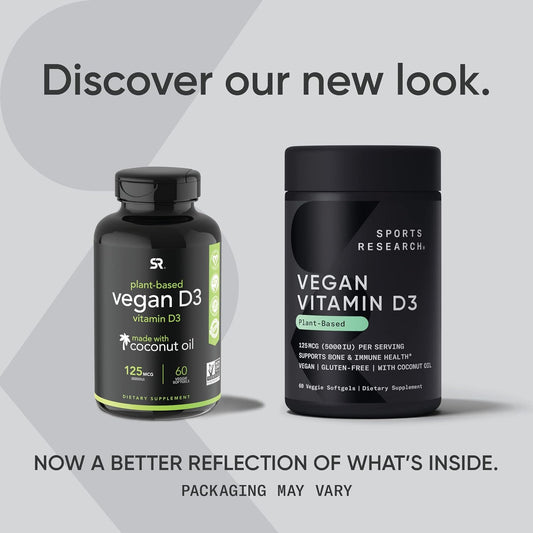 Sports Research Vegan Vitamin D3 5000Iu (125 Mcg) With Coconut Oil | 1