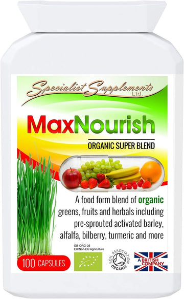 Specialist Supplements MaxNourish Organic 100 Capsules, (Pack of 1)

82 Grams