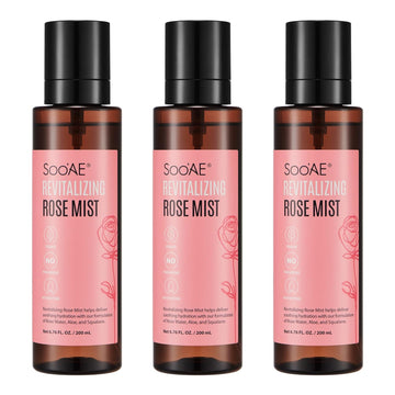 Soo'AE Revitalizing Rose Mist, Hydrating face mist spray with Rose water Alcohol Free Net 6.76 . . / 200 , 3 Count