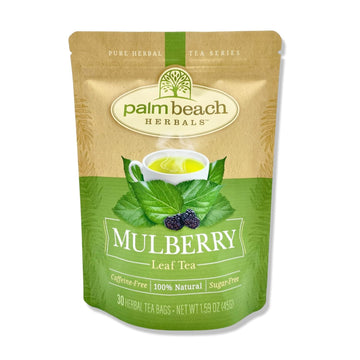 Mulberry Leaf Tea - Pure Herbal Tea Series by Palm Beach Herbals (30ct) [Packaging May Vary]