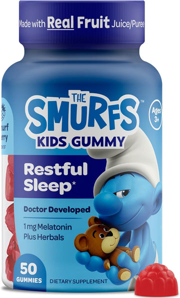 The Smurfs 1mg Melatonin Gummies for Kids with Chamomile & Lemon Balm