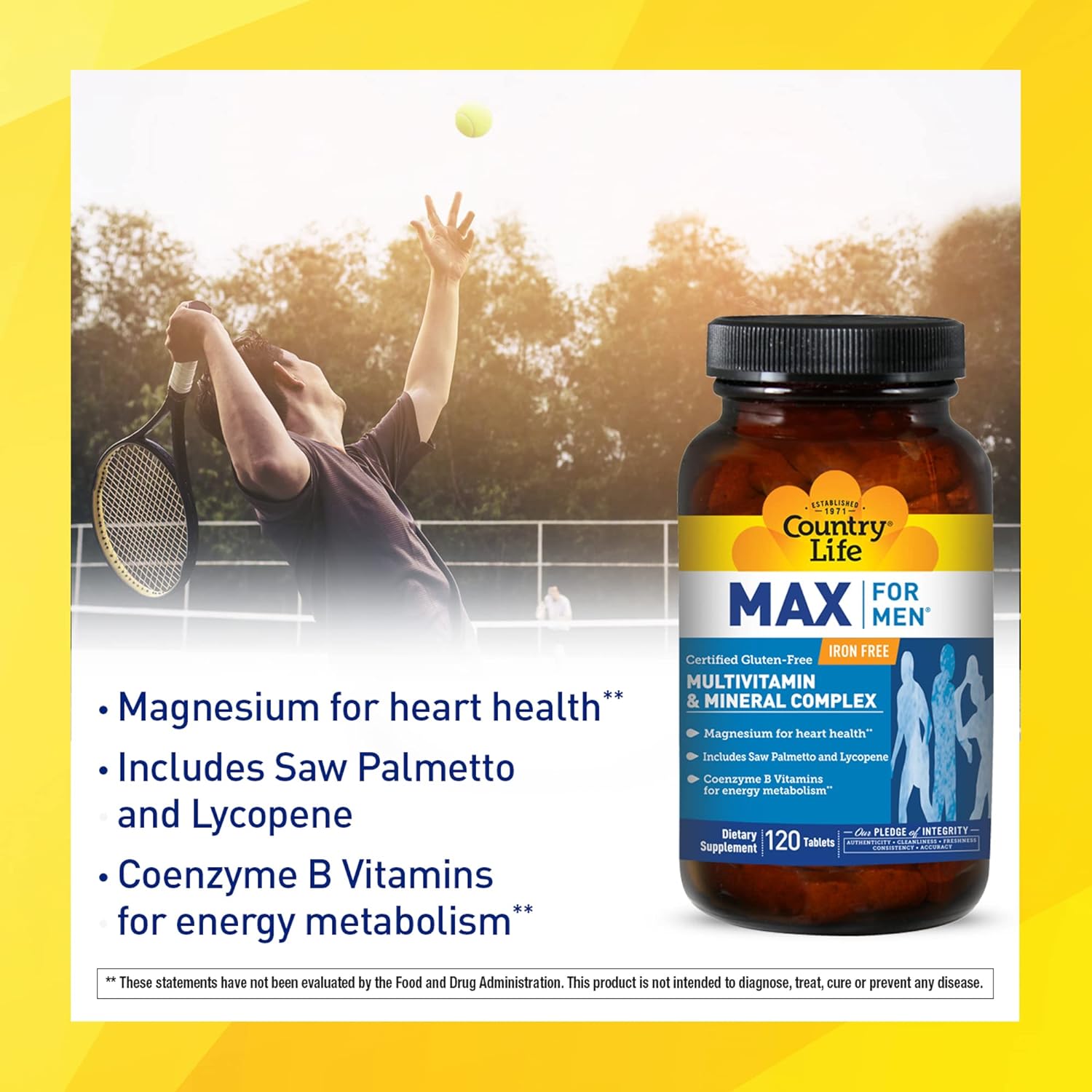 Country Life Max for Men, Multivitamin & Mineral Complex, Iron-Free, V