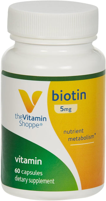 The Vitamin Shoppe Biotin 5,000MCG, Nutrient Metabolism Support for He