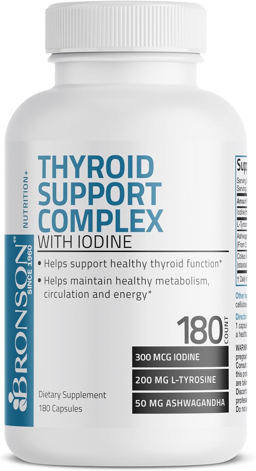 Bronson Thyroid Support Complex with Iodine - Healthy Thyroid Function