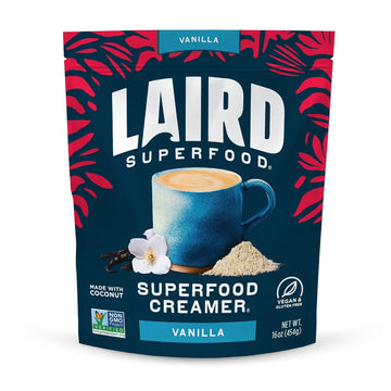 Laird Superfood Non-Dairy Original Superfood Vanilla Coconut Powder Coffee Creamer, Gluten Free, Non-GMO, Vegan, Bag, Pack of 1